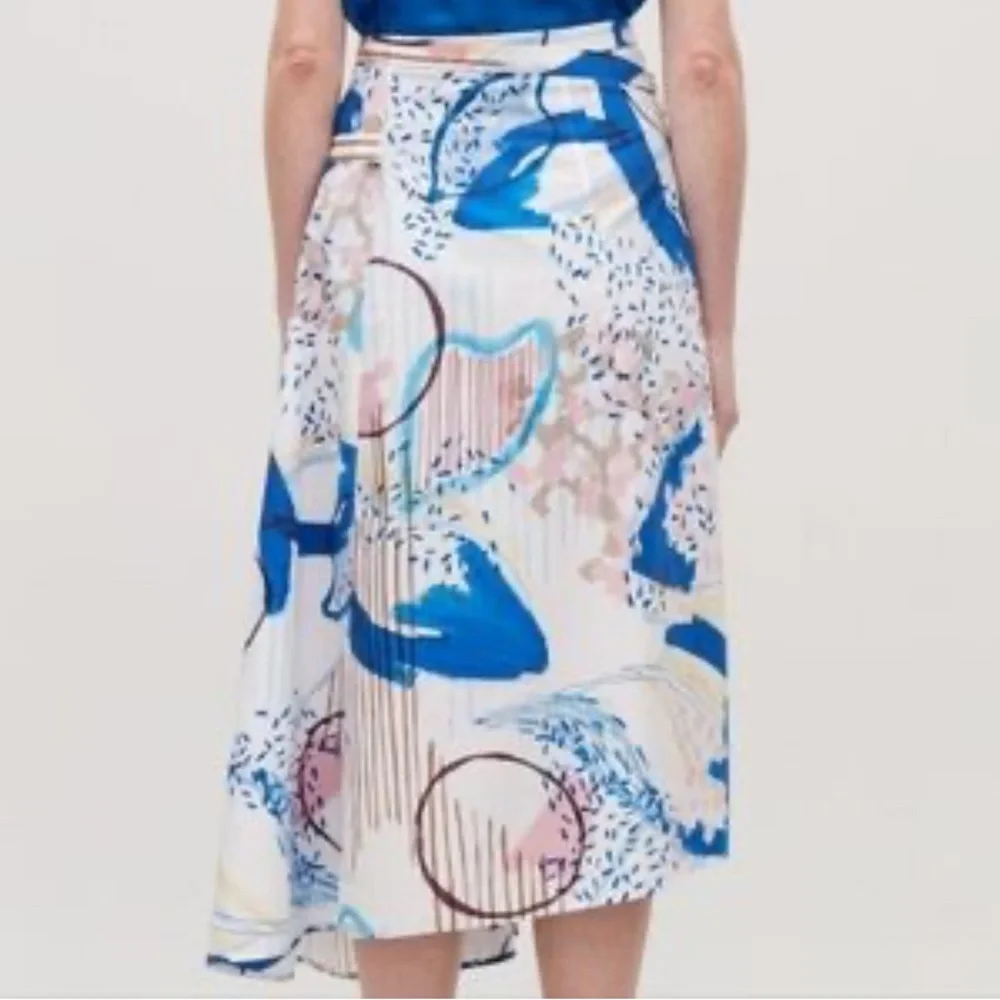 COS Midi Skirt Abstract Print Asymmetrical Artsy Unique Size 2